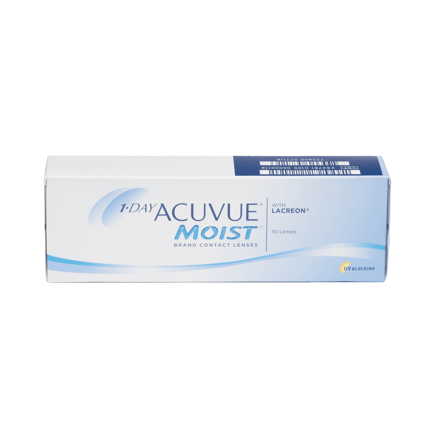 1-Day Acuvue Moist Contact Lenses 30 pack box